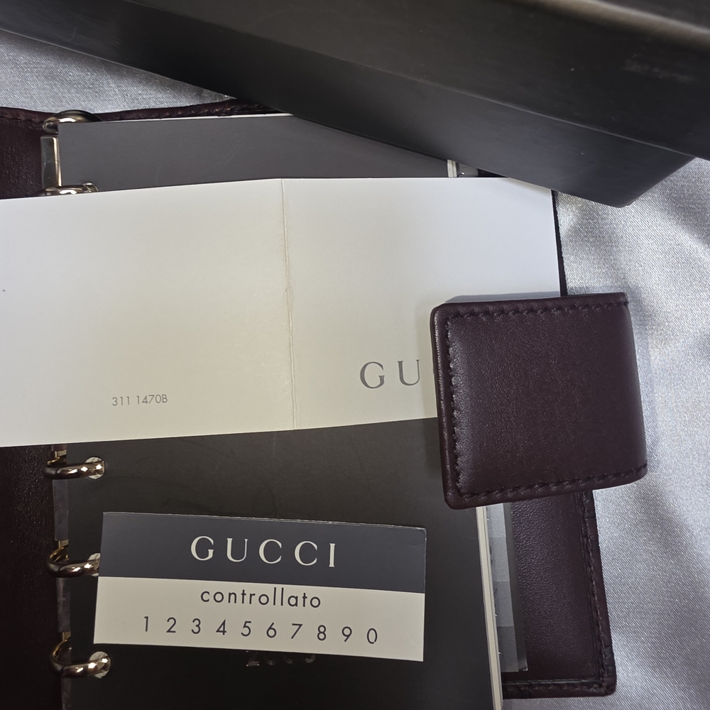 Gucci Burgundy Embossed GG Leather Agenda Cover - Picture 14 of 16